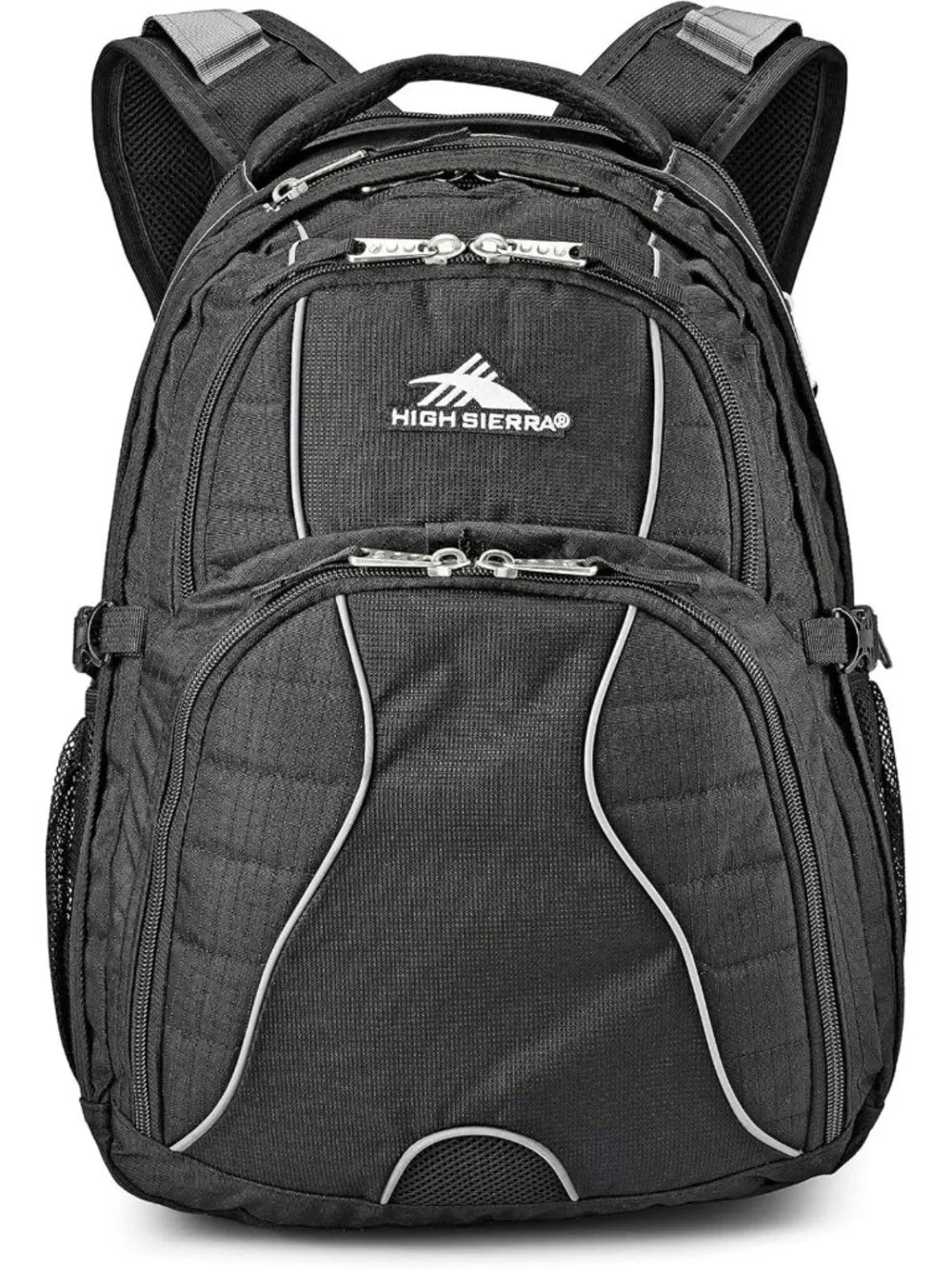 Stylish Black Laptop Backpack for School, Travel, and Work - One Size Fits All